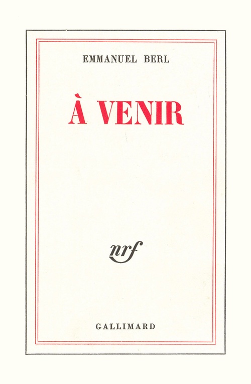 ebook cover of À venir, by Emmanuel Berl