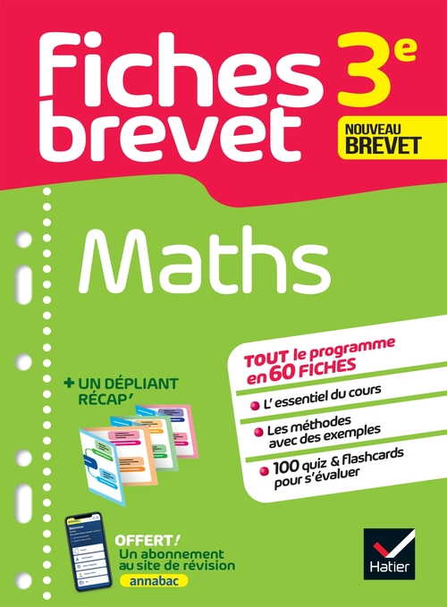 Couverture ebook de Fiches brevet - Maths 3e Brevet 2027, de Bernard Demeillers
