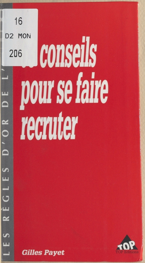 Couverture ebook de 63 conseils pour se faire recruter, de Gilles Payet