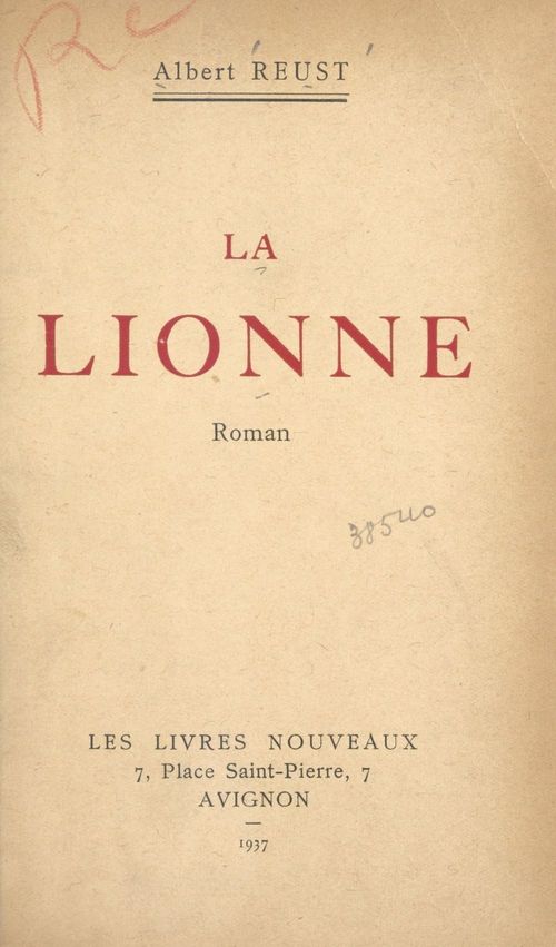 ebook cover of La lionne, by Albert Reust