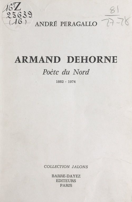 Couverture ebook de Armand Dehorne, de Andre Peragallo