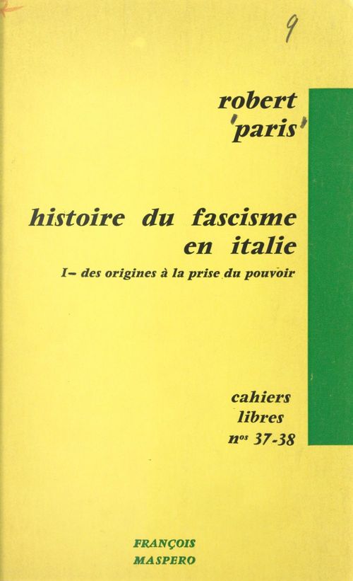 Couverture ebook de Histoire du fascisme en Italie (1), de Robert Paris