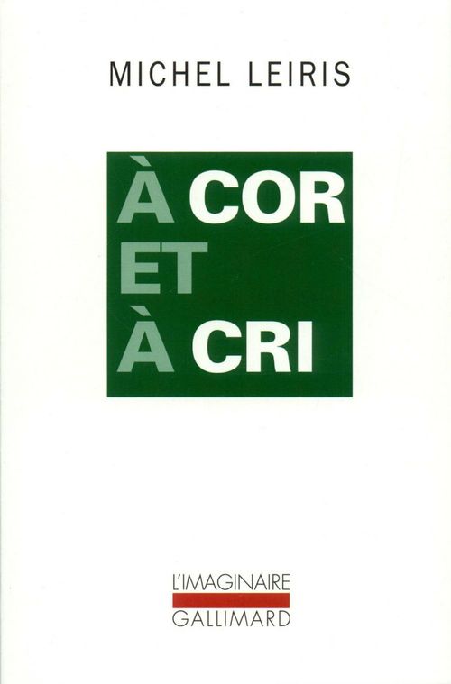 Couverture ebook de À cor et à cri, de Michel Leiris