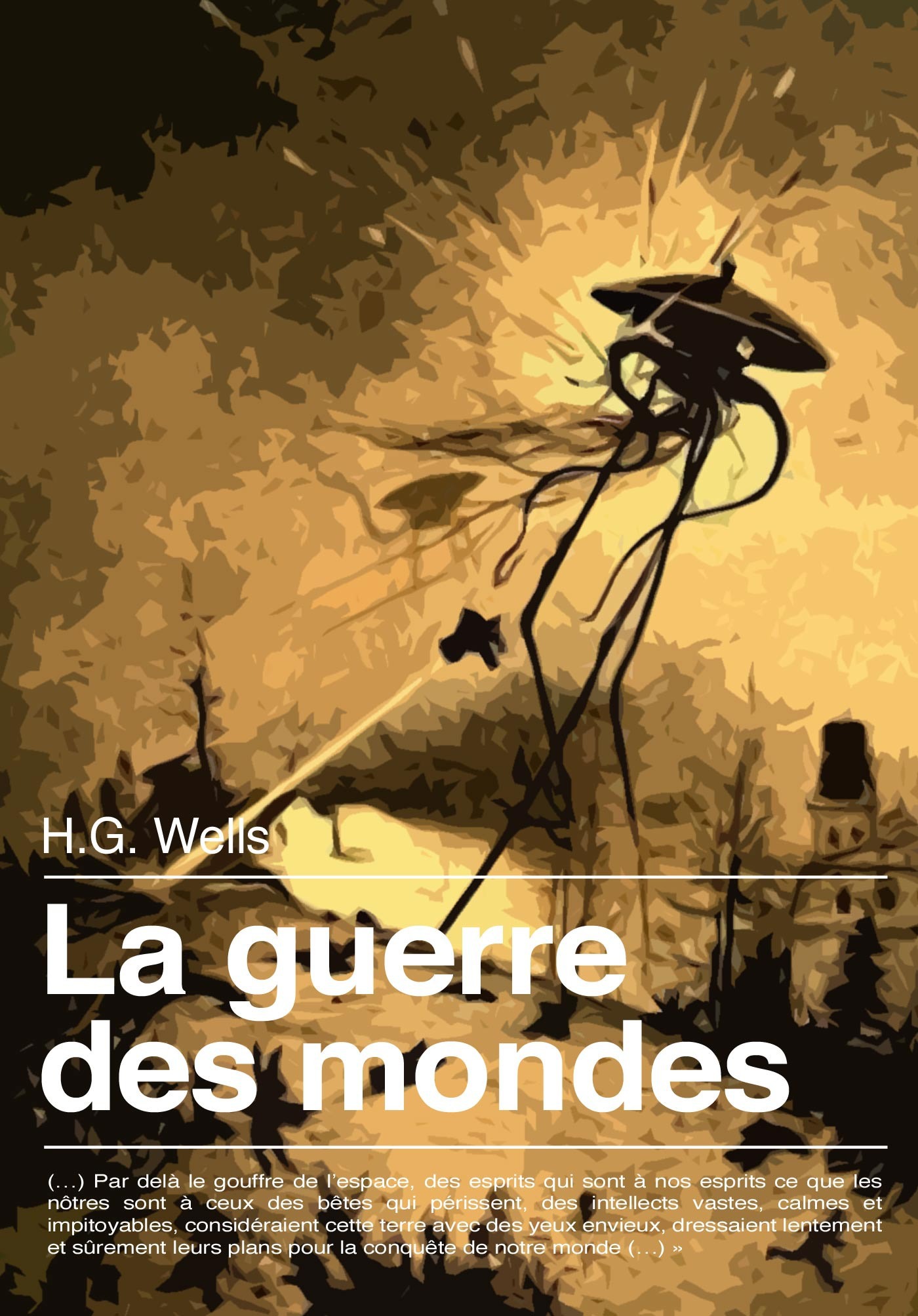 ebook cover of La guerre des mondes, by Herbert George Wells