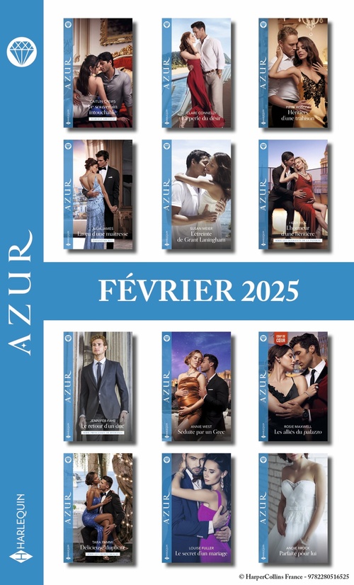 ebook cover of Pack mensuel Azur - 11 romans + 1 titre gratuit (Février 2025), by Collectif