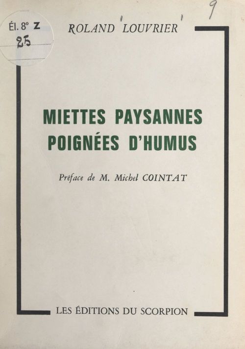 Couverture ebook de Miettes paysannes, poignées d'humus, de Roland Louvrier