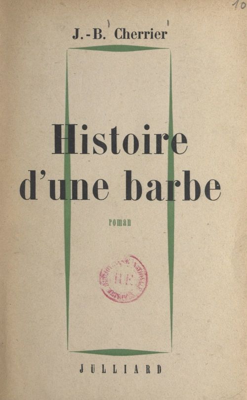 ebook cover of Histoire d'une barbe, by Jean-Baptiste Cherrier