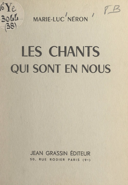 ebook cover of Les chants qui sont en nous, by Marie-Luc Neron