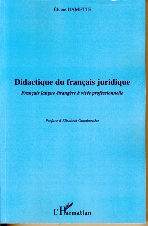 ebook cover of Didactique du français juridique, by Eliane Damette