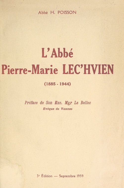 Couverture ebook de L'Abbé Pierre-Marie Lec'hvien (1885-1944), de Henri Poisson