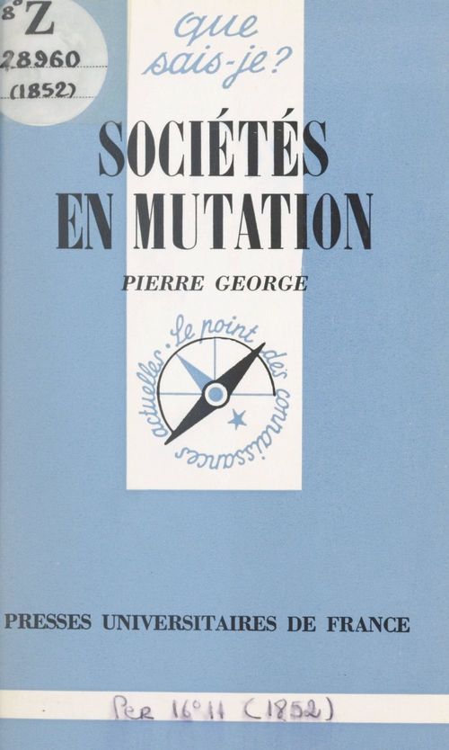 ebook cover of Sociétés en mutation, by Pierre George