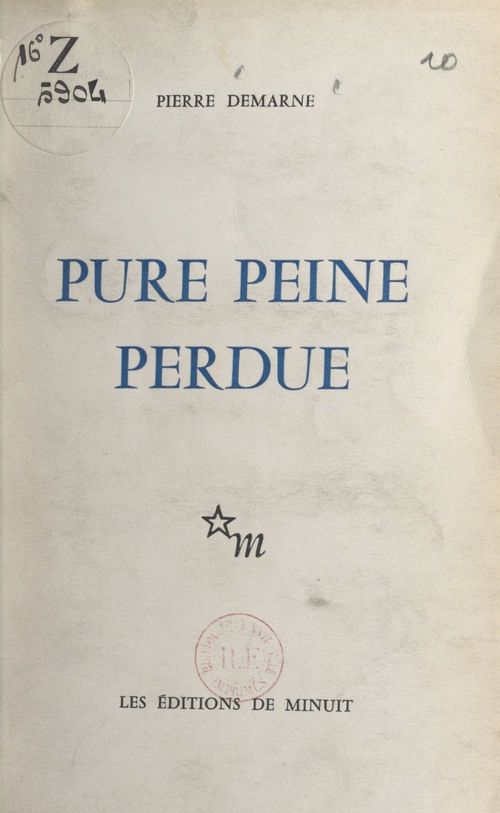 ebook cover of Pure peine perdue, by Pierre Demarne