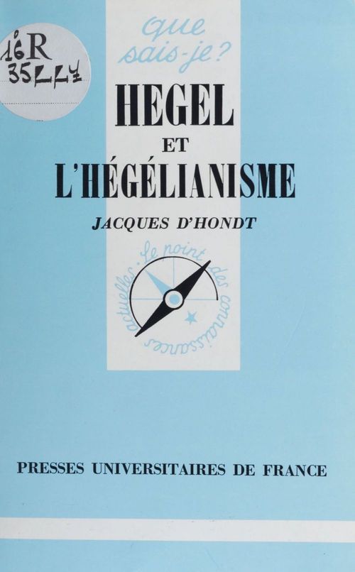 ebook cover of Hegel et l'hégélianisme, by Jacques d' Hondt