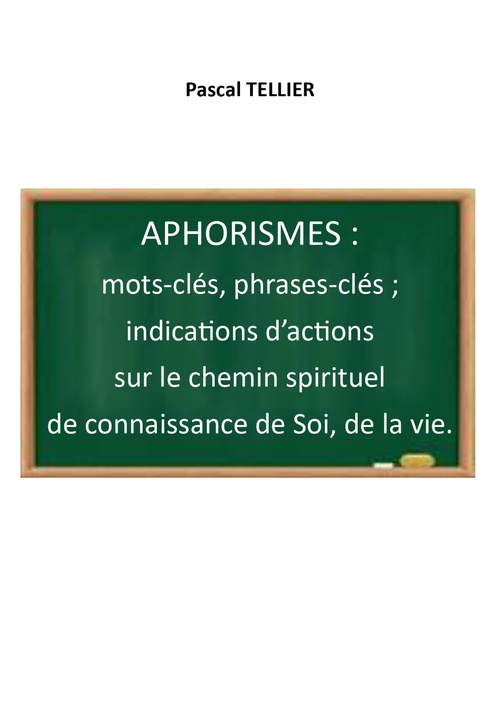 Couverture ebook de Aphorismes, de Pascal Tellier