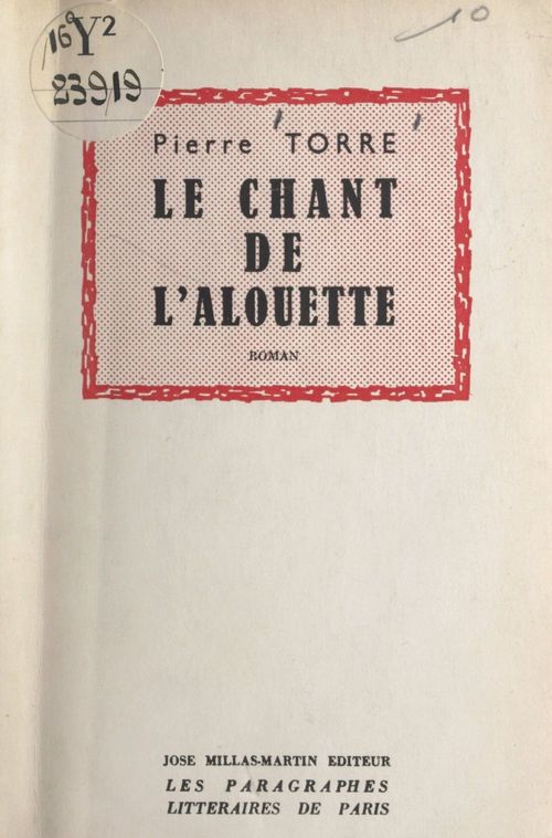 ebook cover of Le chant de l'alouette, by Pierre Torre