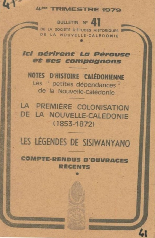 ebook cover of Bulletin N°41 de la Société d'Etudes Historiques de Nouvelle-Calédonie, by  Georges Pisier,  Jean-Claude Roux,  Pierre Amalric,  Loic Mangematin, Gaston R. P. Barbault,  Bernard Brou