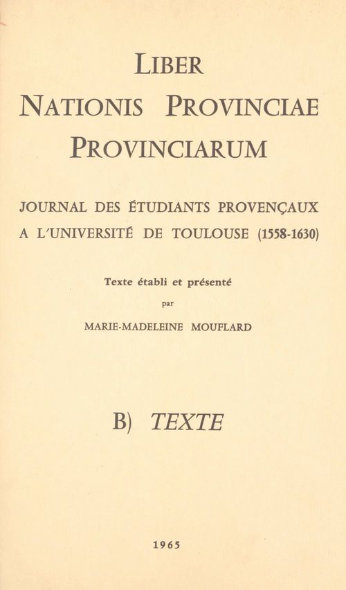 ebook cover of Liber nationis provinciae provinciarum, by Marie-Madeleine Mouflard