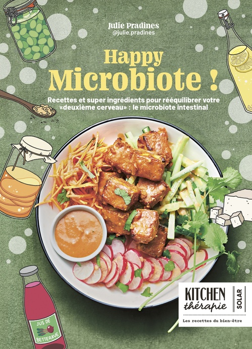 Couverture ebook de Happy microbiote - Kitchen thérapie, de Julie Pradines