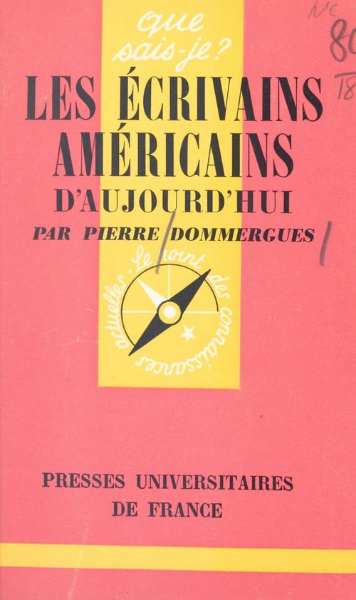 Couverture ebook de Les écrivains américains d'aujourd'hui, de Pierre Dommergues