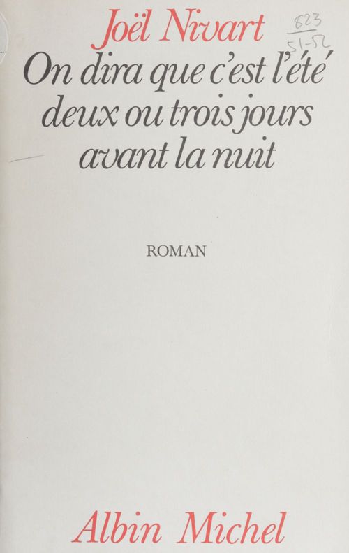 Couverture ebook de On dira que c'est l'été, deux ou trois jours avant la nuit, de Nicolle Roger