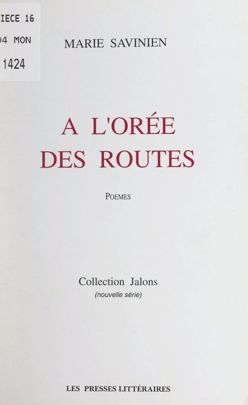 ebook cover of À l'orée des routes, by Marie Savinien