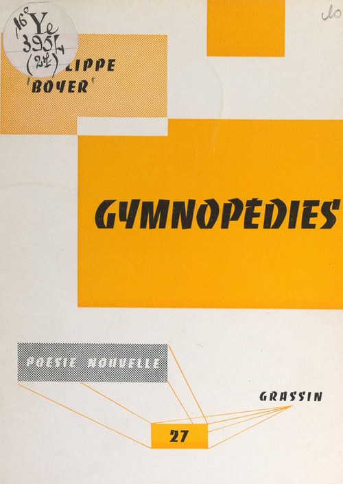 ebook cover of Gymnopédies, by Philippe Boyer