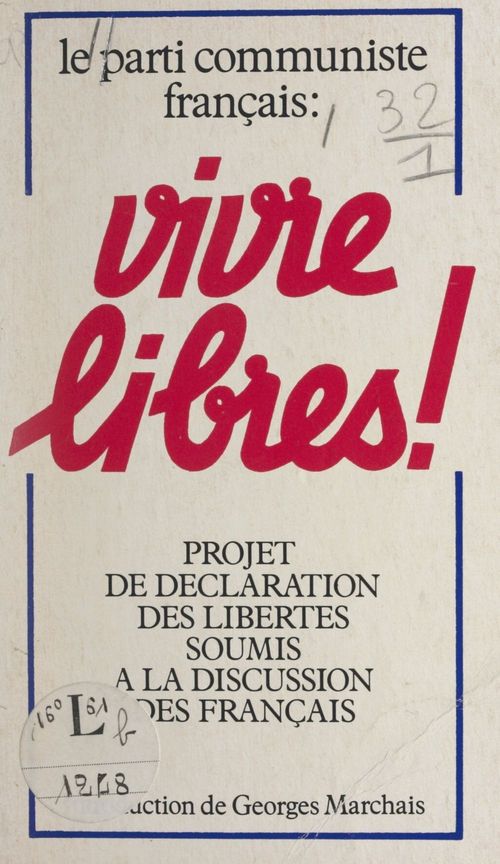 ebook cover of Vivre libres !, by Parti communiste français