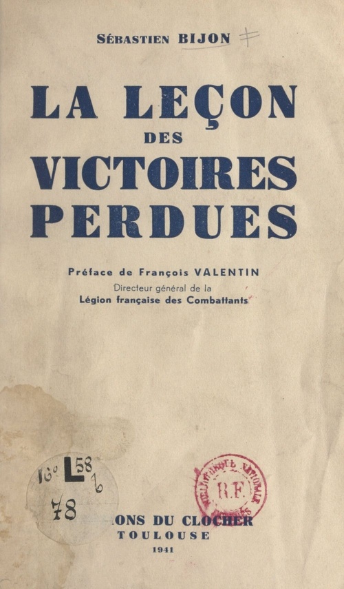 Couverture ebook de La leçon des victoires perdues, de Sebastien Bijon