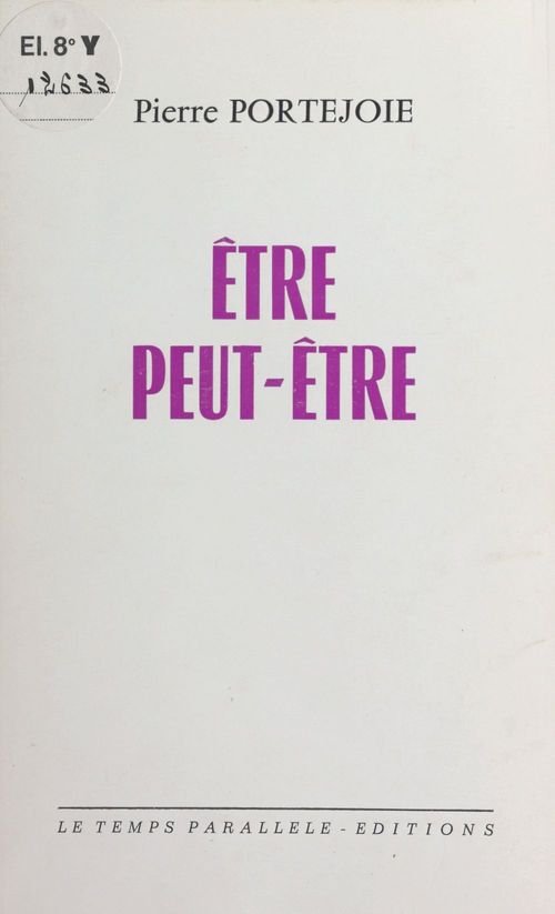 ebook cover of Être peut-être, by Pierre Portejoie