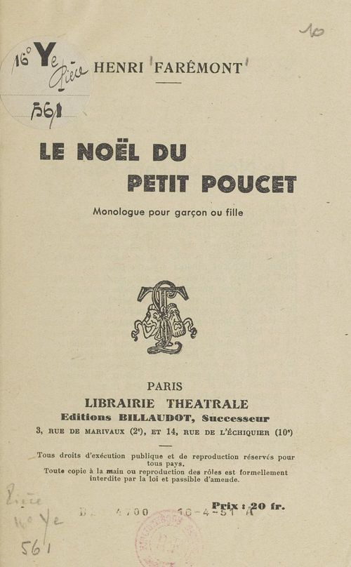 Couverture ebook de Le noël du petit Poucet, de Henri Faremont