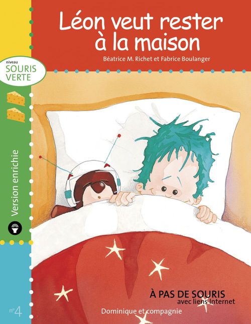 Couverture ebook de Léon veut rester à la maison - version enrichie, de Béatrice m. Richet