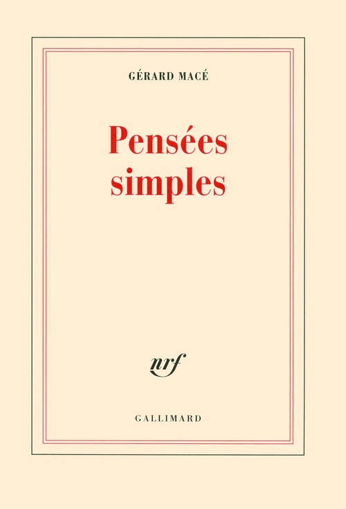 ebook cover of Pensées simples, by Gérard Macé
