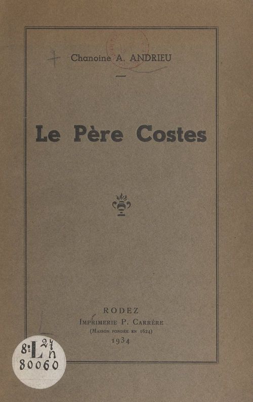 ebook cover of Le Père Costes, by Alfred Andrieu