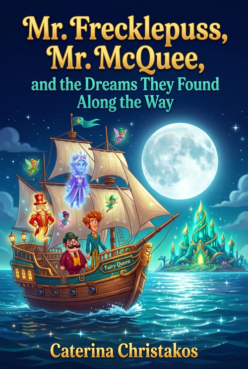 ebook cover of Mr. Frecklepuss, Mr. McQuee, and the Dreams They Found Along the Way, by Caterina Christakos
