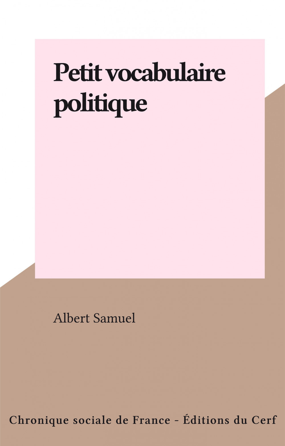 Couverture ebook de Petit vocabulaire politique, de Albert Samuel