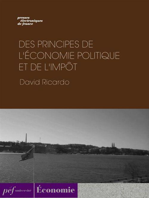 Couverture ebook de Des principes de l'économie politique et de l'impôt, de David Ricardo