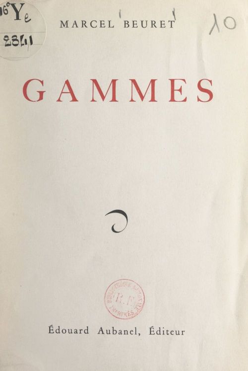 Couverture ebook de Gammes, de Marcel Beuret