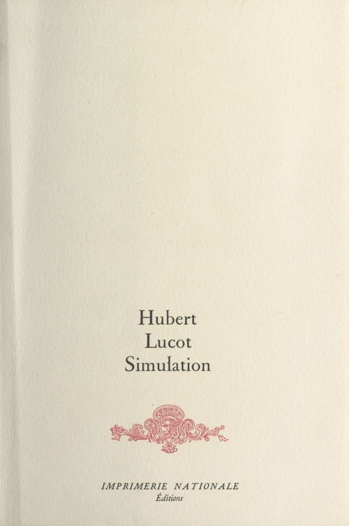 Couverture ebook de Simulation, de Hubert Lucot