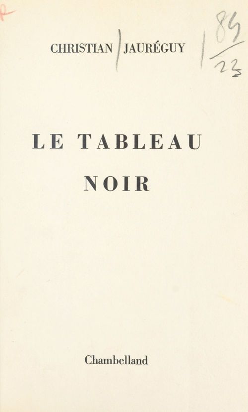 Couverture ebook de Le tableau noir, de Christian Jaureguy