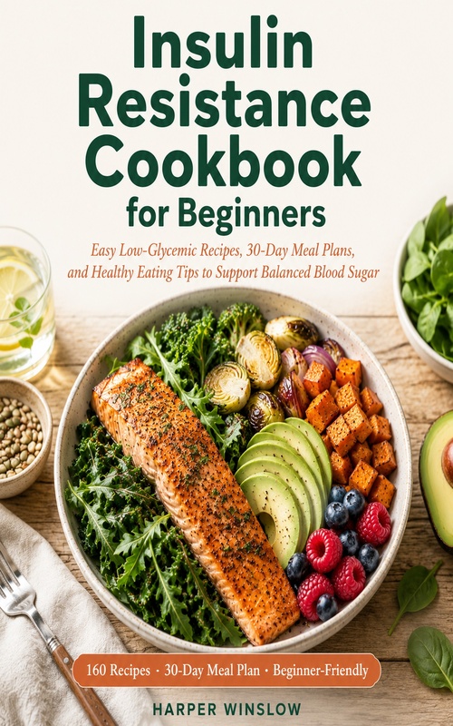 Couverture ebook de Insulin Resistance Cookbook for Beginners, de Harper Winslow