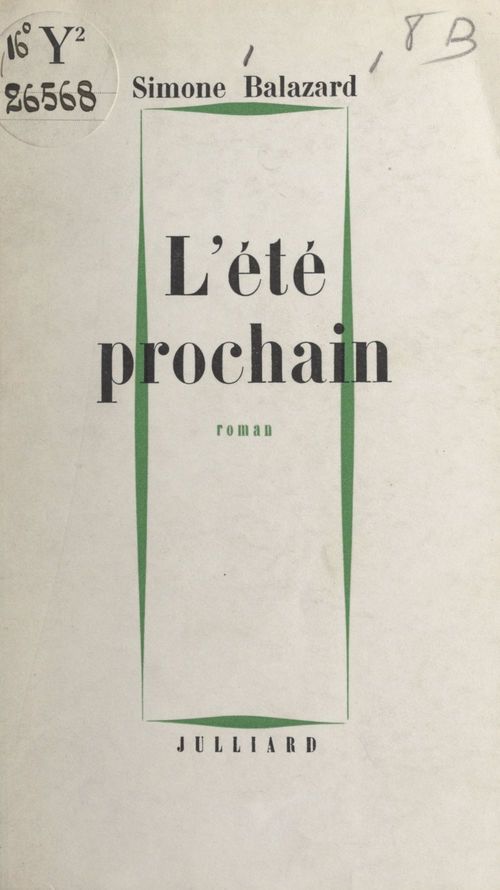 ebook cover of L'été prochain, by Simone Balazard