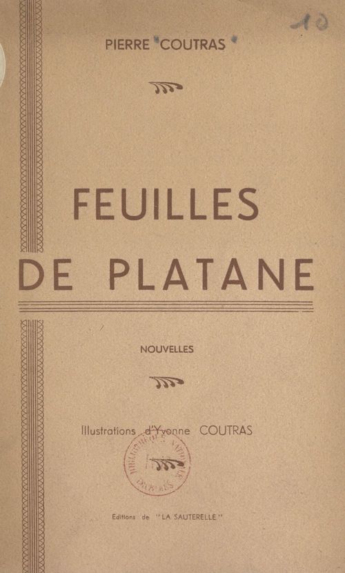 Couverture ebook de Feuilles de platane, de Pierre Coutras