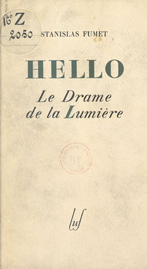 ebook cover of Ernest Hello, by Stanislas Fumet