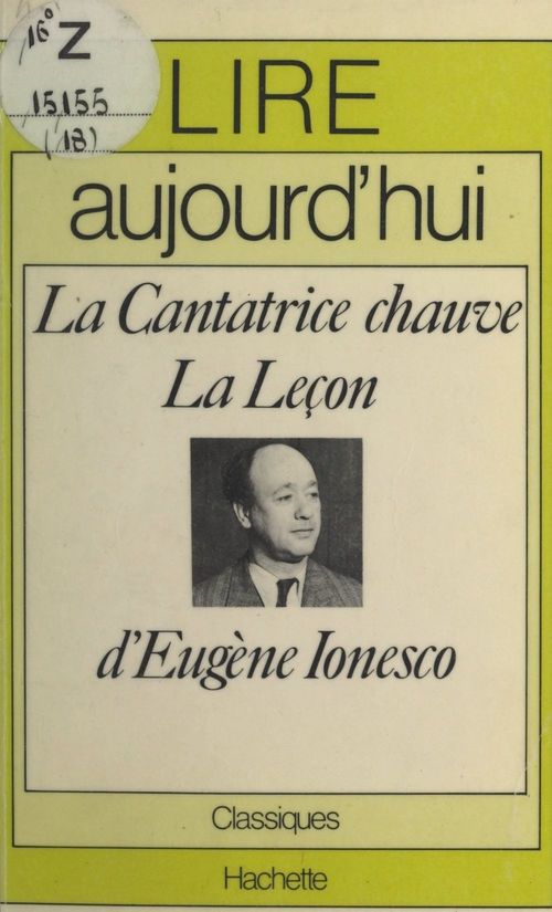 Couverture ebook de La cantatrice chauve, La leçon, d'Eugène Ionesco, de Robert Jouanny