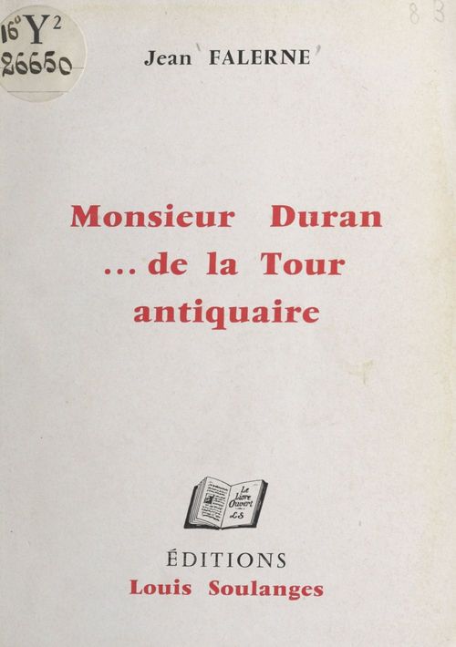 ebook cover of Monsieur Duran... de la Tour, antiquaire, by Jean Falerne