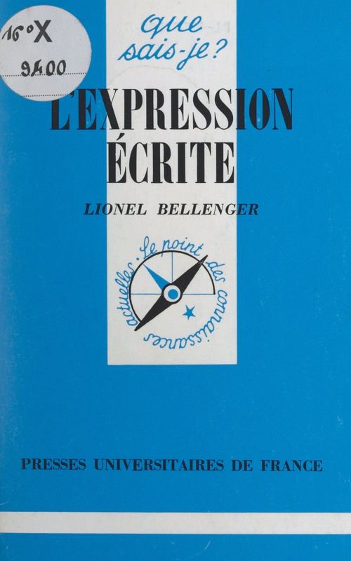 Couverture ebook de L'expression écrite, de Lionel Bellenger