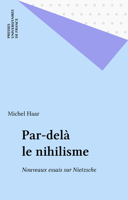 ebook cover of Par-delà le nihilisme, by Michel Haar