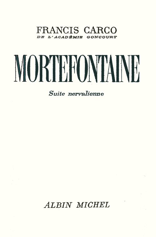 ebook cover of Mortefontaine, by Francis Carco