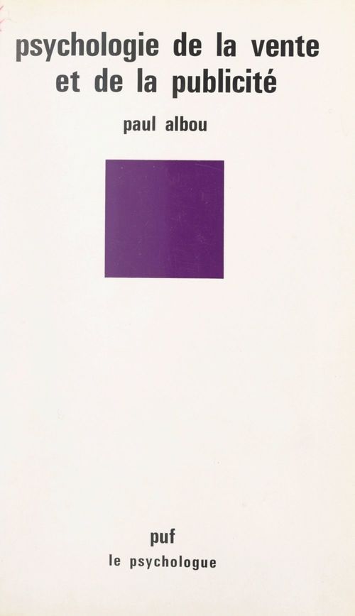 ebook cover of Psychologie de la vente et de la publicité, by Paul Albou