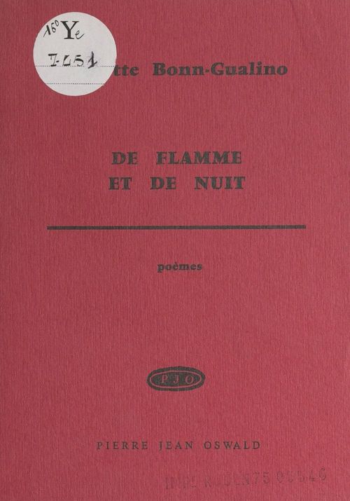 Couverture ebook de De flamme et de nuit, de Annette Bonn-Gualino